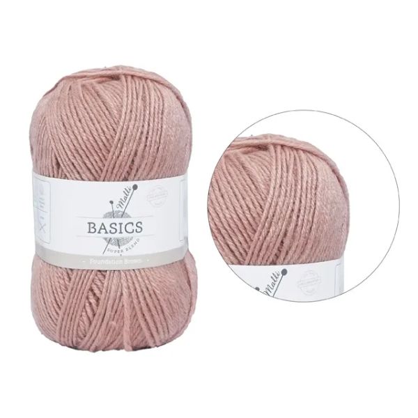 Foundation Brown Basic Super Blend Yarn - 100g