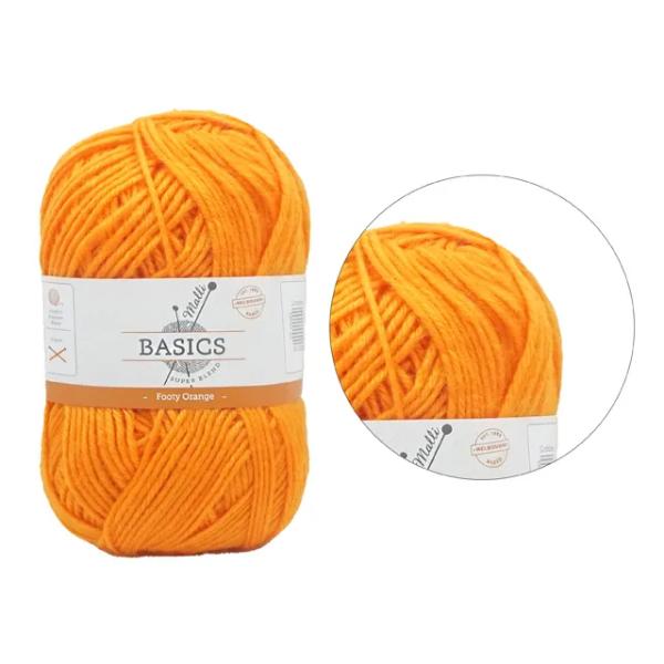 Footy Orange Super Blend Basic Yarn - 100g
