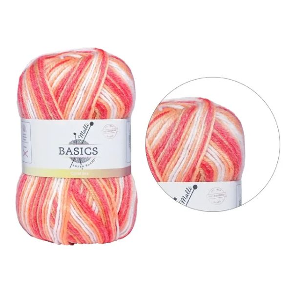 Multi Coral Sea Basic Super Blend Yarn - 100g