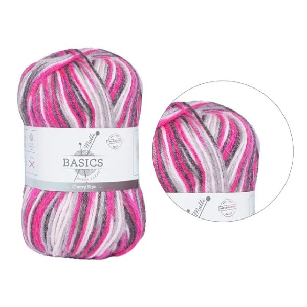 Multi Cherry Ripe Basic Super Blend Yarn - 100g