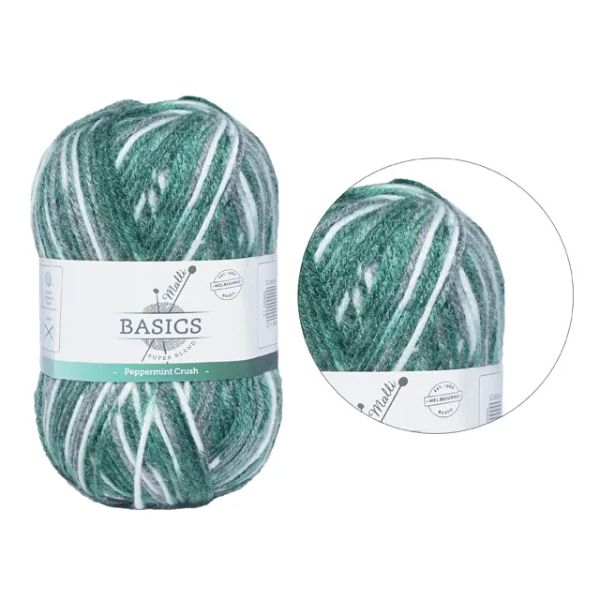 Multi Peppermint Crush Basic Super Blend Yarn - 100g