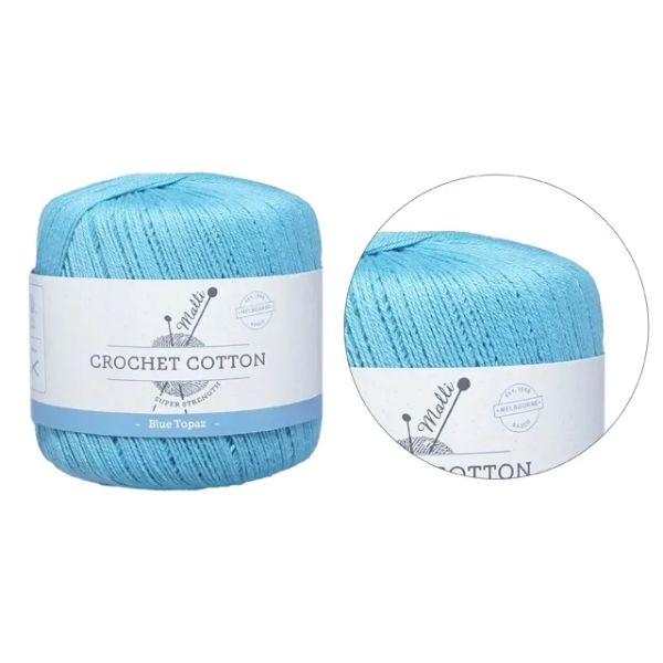 Blue Topaz Super Strength Crochet Cotton Yarn - 50g