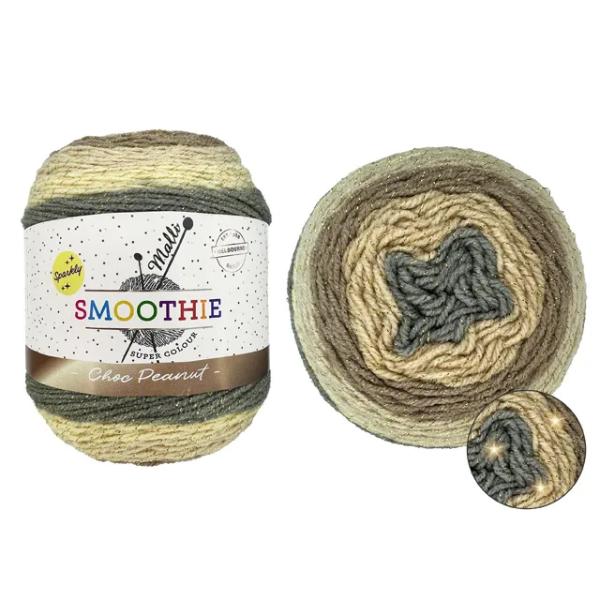 Chocolate Peanut Metallic Smoothie Yarn - 150g