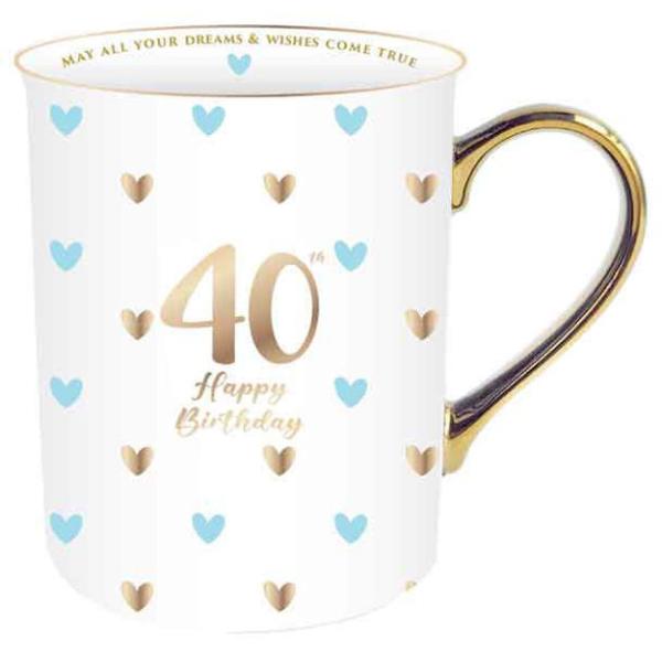 Sweet Heart 40th Mug With Gold Handle - 360ml