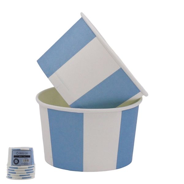 6 Pack Blue Striped Flavour Paper Cups