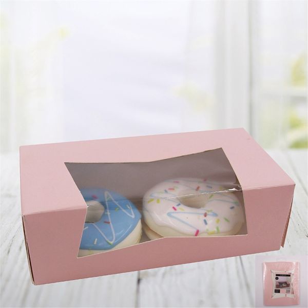 3 Pack Pink Donut Box - 20cm x 10cm x 6.5cm
