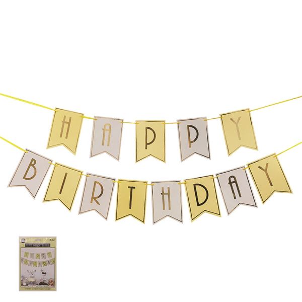 Luxe Yellow & Gold Foil Happy Birthday Bunting - 500cm