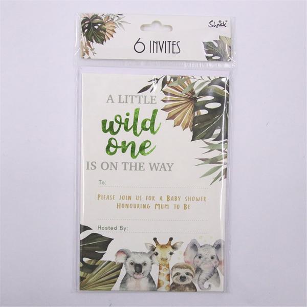 6 Pack Wile One Baby Shower Invitations