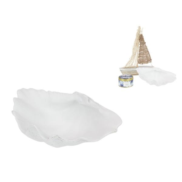White Fan Shaped Shell Decor Piece - 21cm