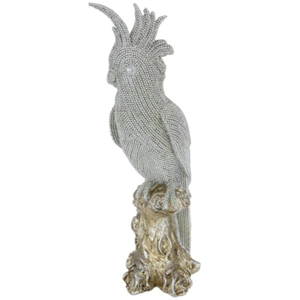 Silver Cockatoo On Branch - 32cm