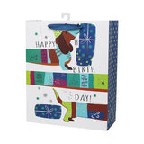 Load image into Gallery viewer, Large Dachshund Hot Stamp Happy Birthday Gift Bag - 26cm x 32cm x 12cm
