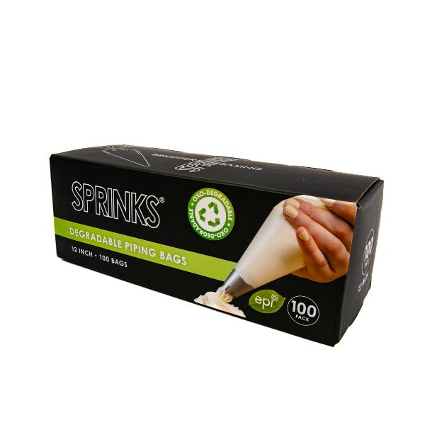 100 Pack Sprinks Oxo Degradable Piping Bags - 30cm
