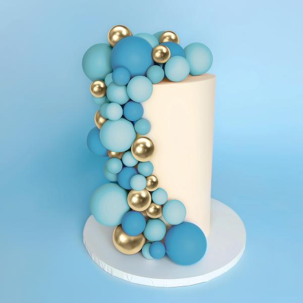 32 Pack Bold In Blue Cake Ball Toppers Sprinks