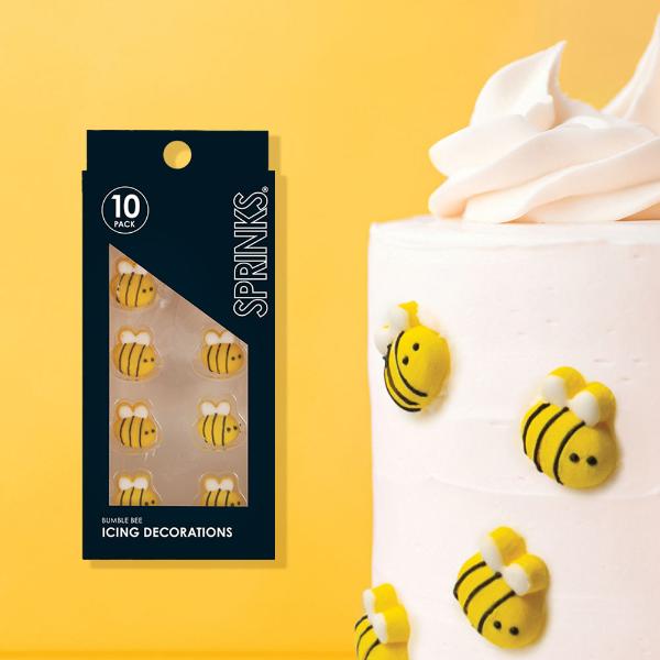 10 Pack Bumble Bee Sprinks Icing Decoration