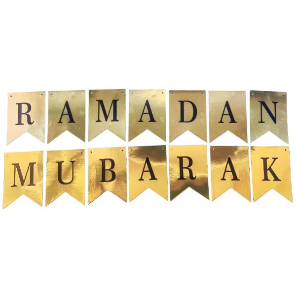 Gold & Black Ramadan Mubarak Banner