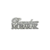 Load image into Gallery viewer, 6 Pack Silver Acrylic Ramadan Mubarak Cupcake Topper - 7.8cm
