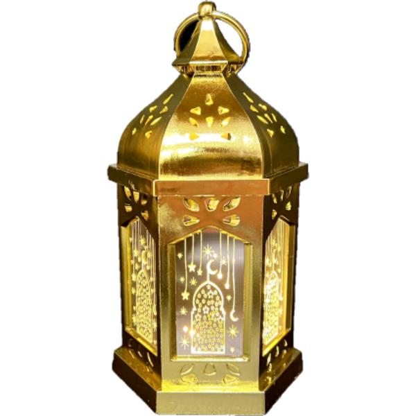 Mini Gold Or Silver Plastic Eid Lantern - 5.6cm x 6.4cm x 12.5cm