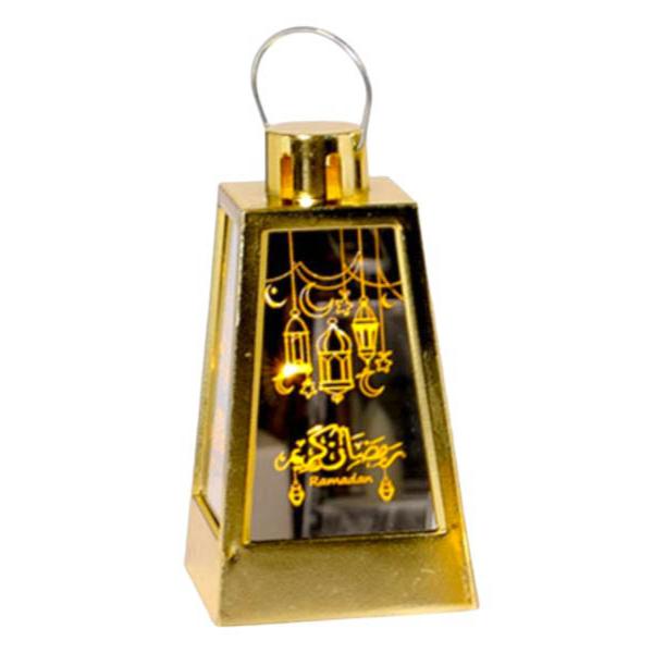 Mini Gold Or Silver Plastic Eid Lantern - 5.6cm x 6.4cm x 12.5cm