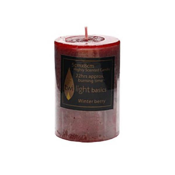 Twilight Basics Winter Berry Scented Candle - 5cm x 8cm