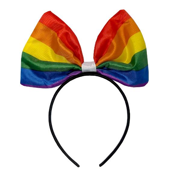 RAINBOW BOW ON HEADBAND