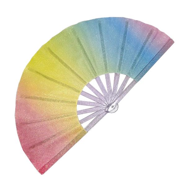 Rainbow Glitter Fan - 33cm