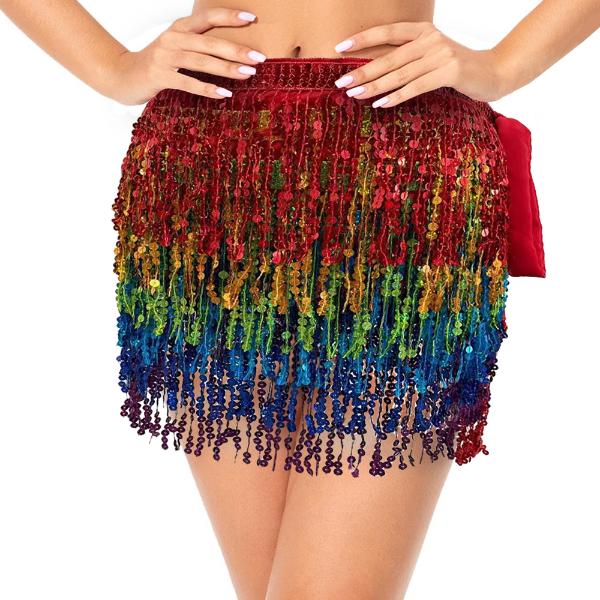 Rainbow Wrap Around Sequin Skirt