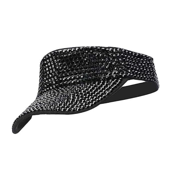 Black Visor With Crystals
