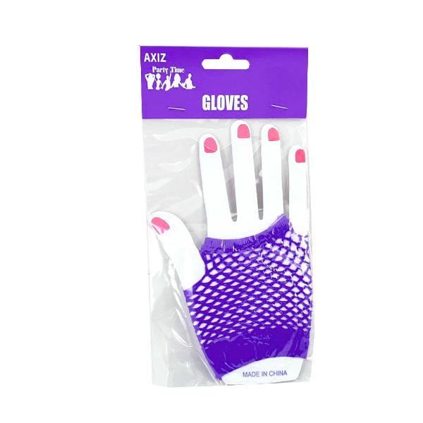 Purple Fish Net Gloves In Polybag