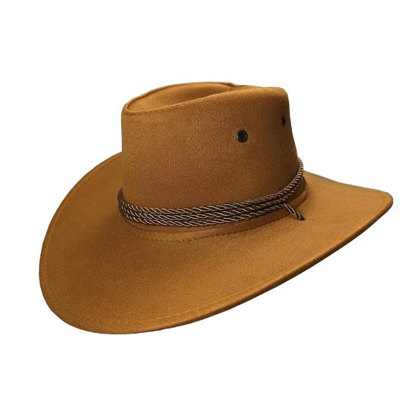 Oatmeal Suede Look Cowboy Hat With Header Card