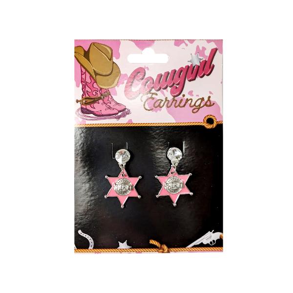 Pink Cowgirl Hat Style Earrings On Colourcard