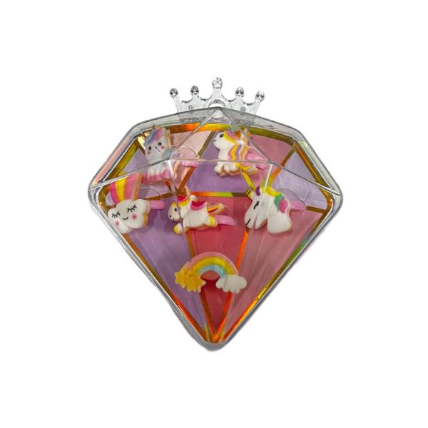 6 Pack Unicorn Ring Set