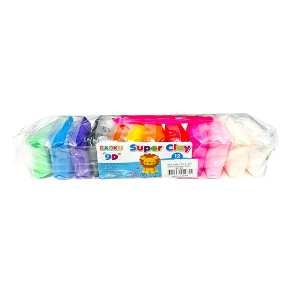 12 Pack Coloured Super Clay