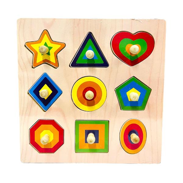 9 Pack Shape Wooden Puzzle