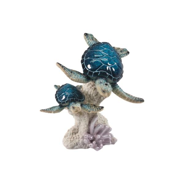Twin Turtles On Coral - 16cm