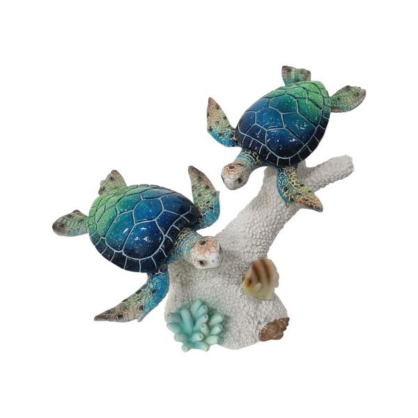Twin Turtles On Coral - 26cm
