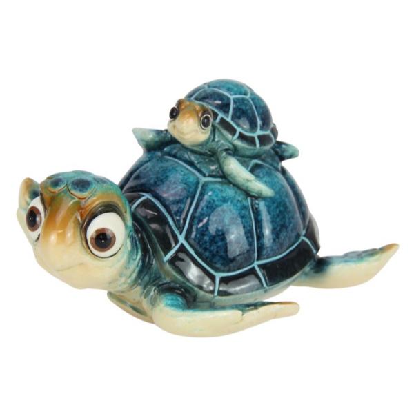 Comical Marble Turtle With Baby - 15cm