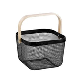 Load image into Gallery viewer, Birch Wood Handle Mesh Storage Basket - 25cm x 25cm x 17cm
