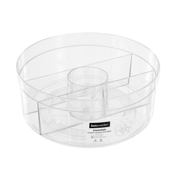 Large Clear Crystal Boxsweden Multi Compartment Turnable Storage - 28.5cm