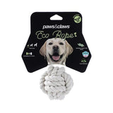 Load image into Gallery viewer, Paws &amp; Claws Eco White Rope Knotted Ball Dog Chew Toy - 7.5cm
