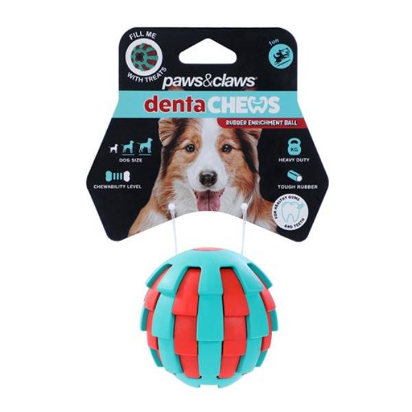 Delta Chews Rubber Enrichment Ball - 6.7cm x 6.5cm x 6.5cm