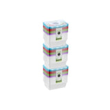 Load image into Gallery viewer, 20 Pack Lemon &amp; Lime Reusable Rectangular Food Container With Coloured Lids - 750ml
