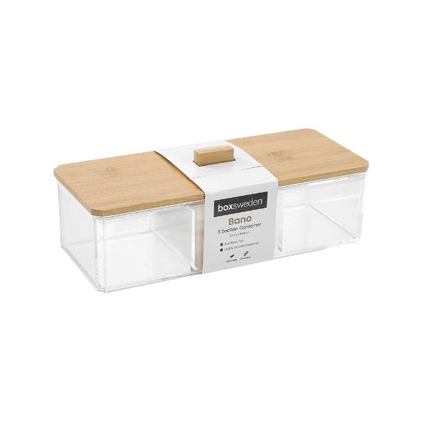 Boxsweden Bano Container With Bamboo Lid - 23.5cm x 8cm