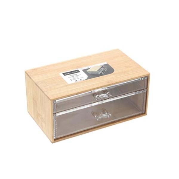 Bano Accessories 2 Bamboo Drawers - 24cm x 15cm x 11cm