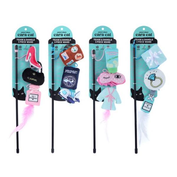 Assorted Cara Cat Tease N Dangle Wand - 33cm x 7cm x 4cm