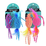 Load image into Gallery viewer, 2 Pack Neon Cara Cat Stretchy Cat Toy - 7cm x 3cm x 3cm
