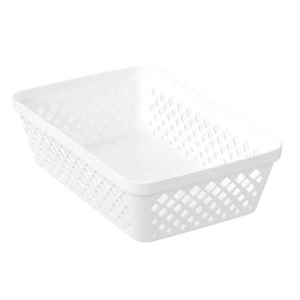 Boxsweden White Rectangle Organiser Basket Tray - 23.5cm x 16cm