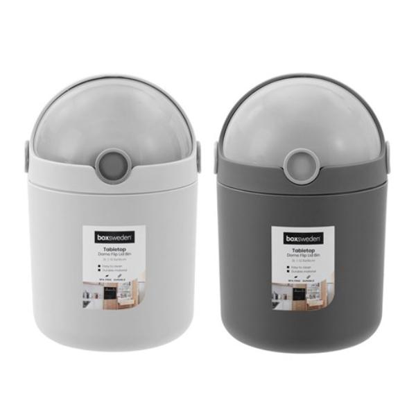 Round Tabletop Dome Lid Bin - 2L