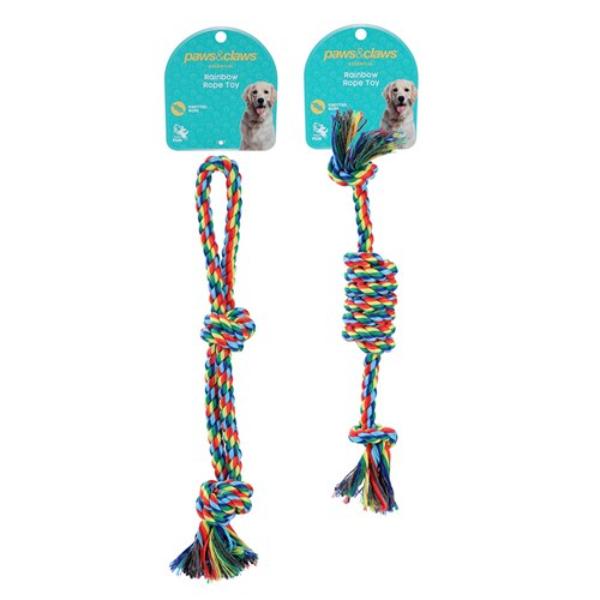Rainbow Knotted Rope Toy = 30cm x 1cm