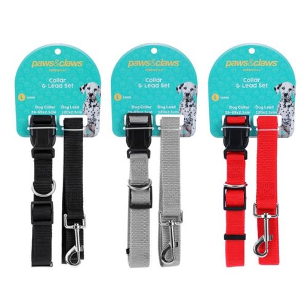 Large Essentials Collar & Lead Set - 120cm x 2.5cm