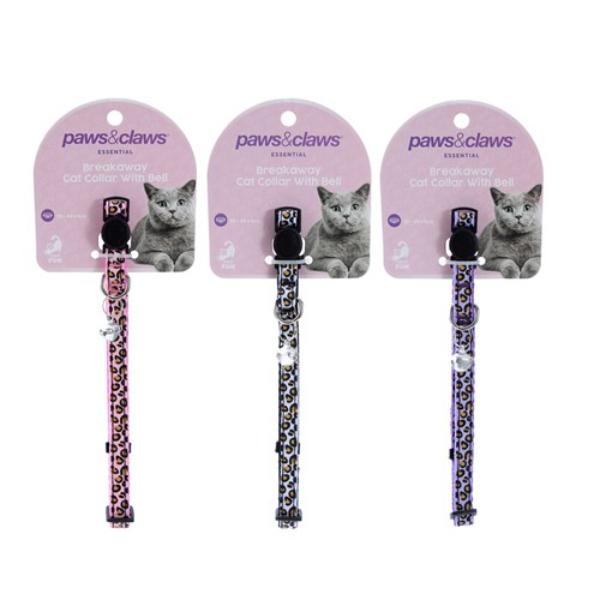 Breakaway Cat Collar Cheetah Pattern With Bell - 25cm x 45cm